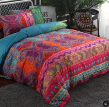 Bohemian Bettwäsche Vintage Boho Indischen Mandala Türkis Bunt Bettbezüge