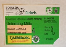 Eintrittskarte Ticket Bor. Mönchengladbach - Dortmund * 1996/97 Bökelberg