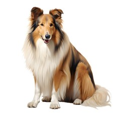3x Sticker Long Hair Collie