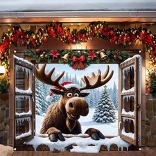 Weihnachtsrenniere Garage Tür