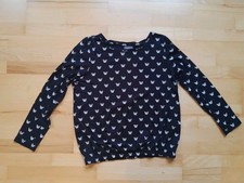 Shirt Langarm Größe M Schwarz Mops Hund Damen Mädchen T-Shirt