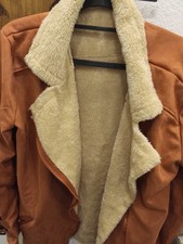 Damen Jacke Wildleder Optik Kuschelig Weich Und Warm 4XL 48 Fell Kunstfell