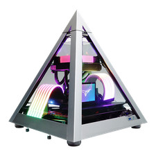 Gamer Gaming Tower Gehäuse Azza Pyramid 806 Mini ALU LED RGB Lüfter USB 3.0