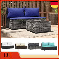 Garten Lounge Set mit Kissen Sofa Mittelsofa Gartenmöbel Poly Rattan vidaXL