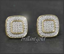 Diamant Ohrstecker mit 0,45ct, Damen Ohrringe, 10 Karat (10K) Gelbgold, Weißgold
