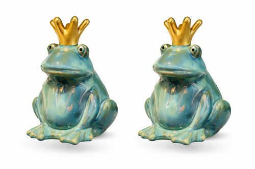 Froschkönig keramik grün - froschkönig, 2er