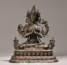 3.9" Tibet Pure Bronze Silber