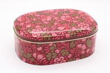 Tchibo Vintage Blechdose Metalldose ohne Inhalt 70er Blumenmuster rosa alt