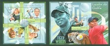 Guinea Bissau 2012 - Golf - Tiger Woods - Jack Nicklaus - 6261-64 + Block 1102 ⁑