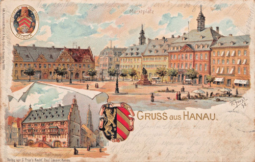 Hanau geprägte ansichtskarte - geprägte,