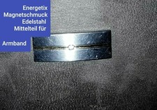 Energetix Magnetschmuck Edelstahl Mittelteil Silber bicolor mit Zirkonia 
