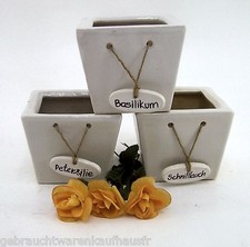 Blumentopfset Pflanztopfset mit Gewürzangänger quadratisch 14,5 x 14,5 x 12,5 cm