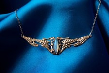 Kette Trachtenkette Gold Art Deco Antik Jugendstil Mondstein