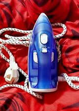 kleines handliches Reise- Dampfbügeleisen, blau/weiß, Antihaft Fläche, neuwertig