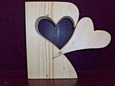 Herz aus Holz-rustikal -massiv - Doppelherz- Dekoration- 100 % natur,unbehandelt