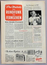Graetz Prospekt das Neueste Rundfunk und Fernseher 1959 / 60 mit Preisan. # 2626