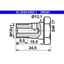 Hohlschraube ATE 03.3520-0302.1 für BMW HANOMAG MAGIRUS-DEUTZ MERCEDES-BENZ VAG