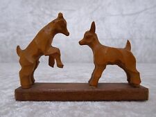 2 x Holz Figur Ziege Zicklein