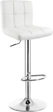 1 x Barhocker Barstuhl Tresenhocker Stuhl gepolstert Kunstleder Weiss 9108-1