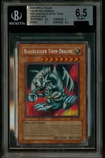 BLUE-EYES TOON DRAGON SCR2002 YU-GI-OH SPELL RULER UNLIMGER SRL-G000 BGS 6.5