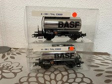 2x Trix 23669 BASF Kesselwagen Chrom f. H0 - Zustand wie neu