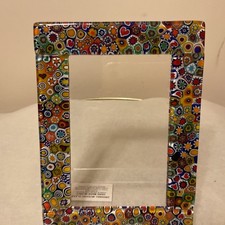 Original Murano Glas Bilderrahmen Millefiori Made Italy freistehend NEU