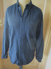 Herren Jeanshemd schwarz Langarm Knöpfe Brusttasche Gr.M / H&M