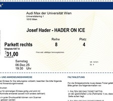 2 Tickets für Josef Hader 06.12.2025  Audimax Universität Wien