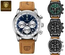 POEDAGAR Herren Uhr Quarzuhr Wasserdicht Top Edelstahl Sportuhr Armbanduhr Datum