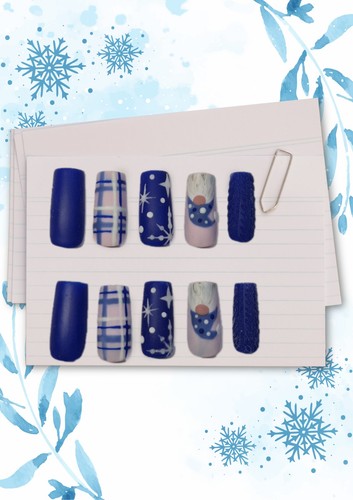 Gonk nails navy winter - gonk, nails,