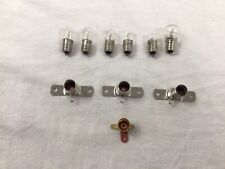 Konvolut 6 Birnen und 4 Fassungen E5.5 Krippen-, Puppenhauslampen