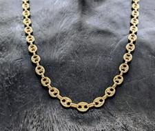 Bohnenkette Kette Gelbgold