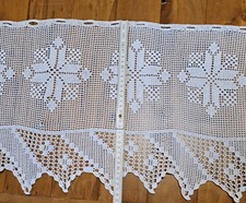 Häkelgardine  Scheibengardine 35 cm hoch weiß  1 Musterrapport 4,30€ Meterware