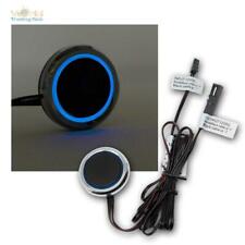 Einbau-Schalter LED Dimmer 12V DC/3A, Leuchtring blau, Dimmer zum Einbauen