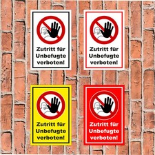 Schild - Zutritt für