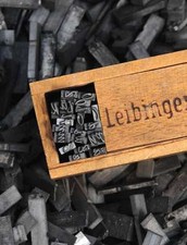 Buchstabensalat ELAN MAGER 16p  5,5mm Bleilettern Bleischrift Schrift Letter ABC