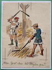 Bauern beim Korndreschen