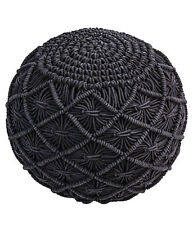 Pouf Sitzkissen Sanna mit handgefertigtem Makramee Ø 40 cm Höhe 40 cm, Dehner