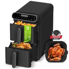B-Ware TurboTronic Heißluftfritteuse XXL – 11L Doppelkammer AirFryer TT-AF500D