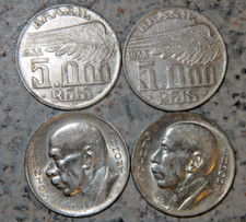 5000 Reis „Santos Dumont“, Brasilien (Brazil), 1935, Silber (ss/VF)