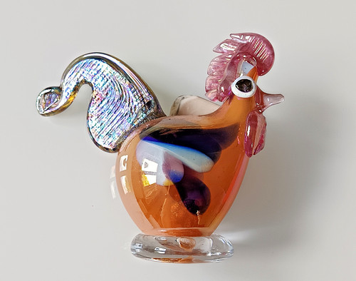 Hahn glasfigur muranoglas - hahn,