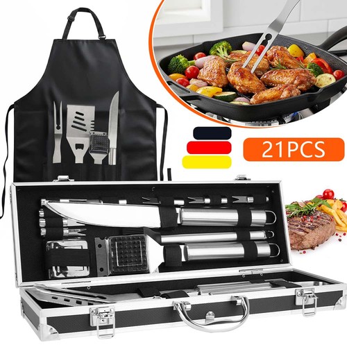 21teilig grillbesteck set - grillbesteck,
