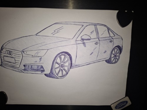 Audi kugelschreiberzeichnung - audi,