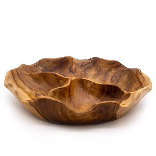 Obstschale teakholz rund - obstschale,