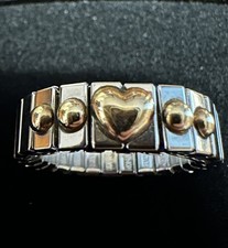 Nomination Italy Stretch Ring aus Edelstahl und 18 kt Goldherzen