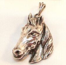 Pferde Anhänger Pferd 925 Silber Pferdekopf Kettenanhänger old silver / AS 826