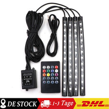 4xLED RGB Innenraumbeleuchtung Auto KFZ Ambiente Fußraumbeleuchtung mit Control