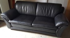 WECO Markensofa bequeme Echtleder Couch 3-Sitzer schwarz Neupreis 1.375 Euro