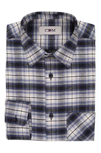Cdm herren langarmhemd blau - langarmhemd,