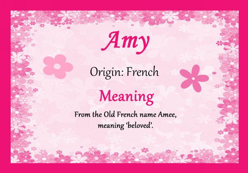 Amy personalisierte urkunde - amy,